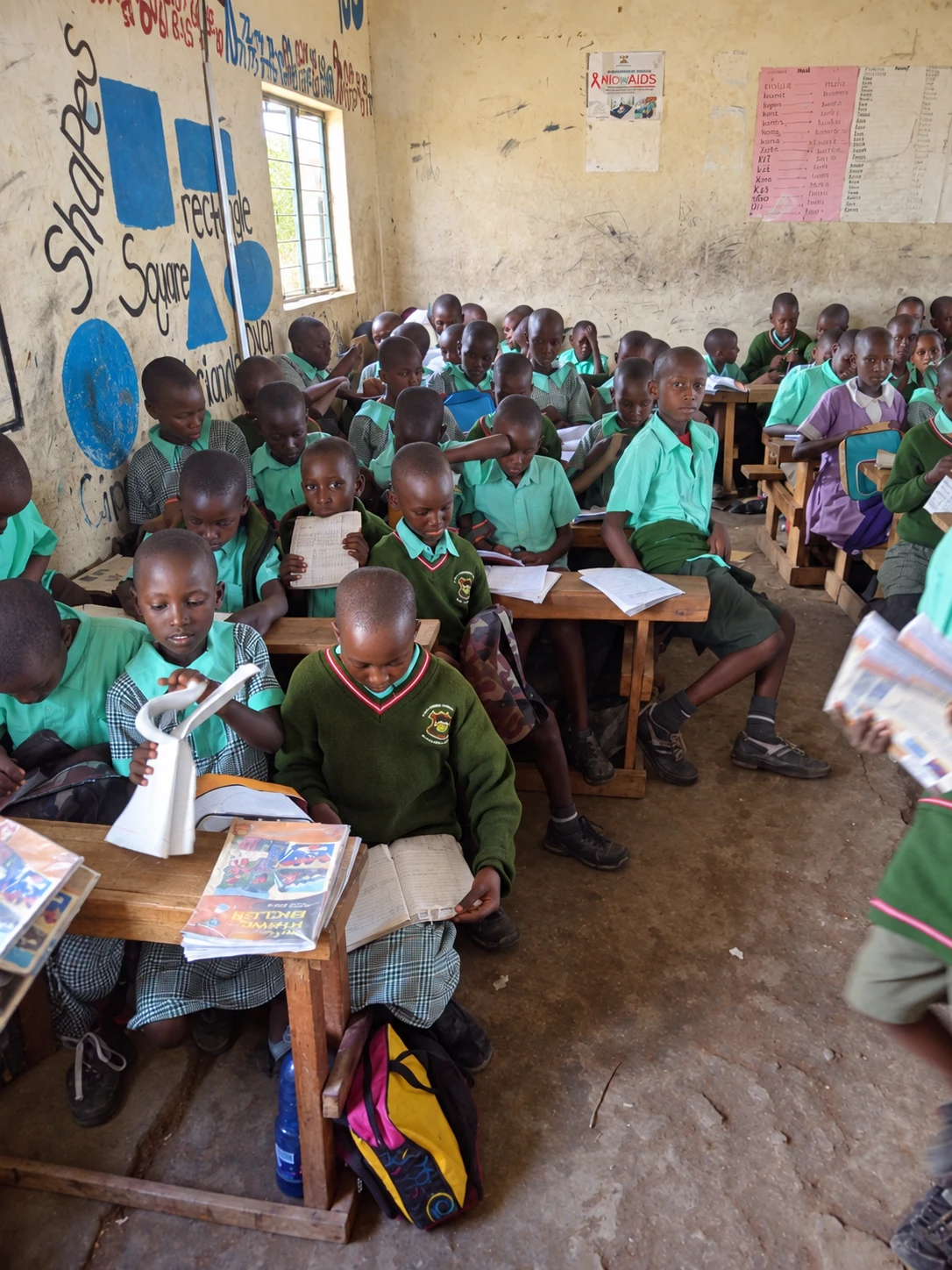 Students seated at desks during a classroom lesson.