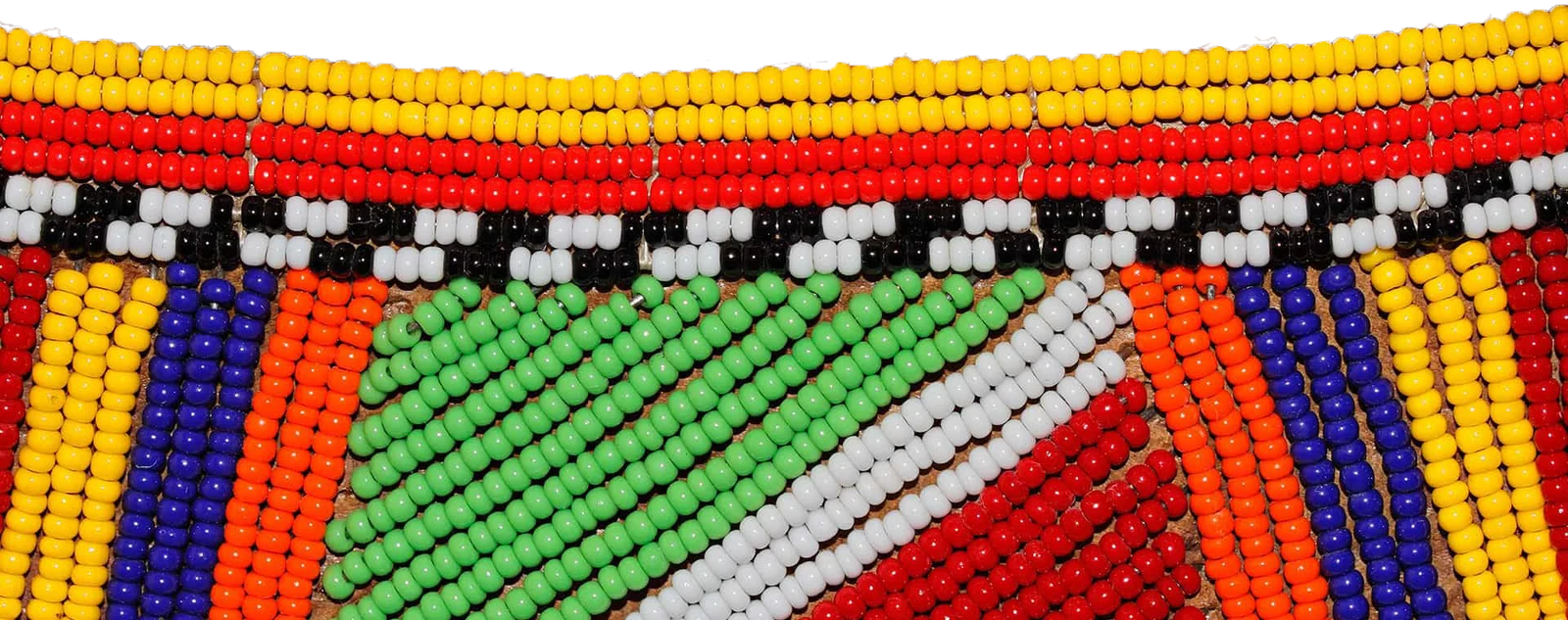 Colorful Maasai beadwork pattern supplied as a jewelry reference.